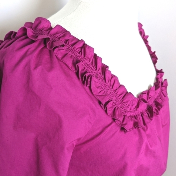J Crew Magenta Pink Ruffle Penny Blouse S - Picture 4 of 13